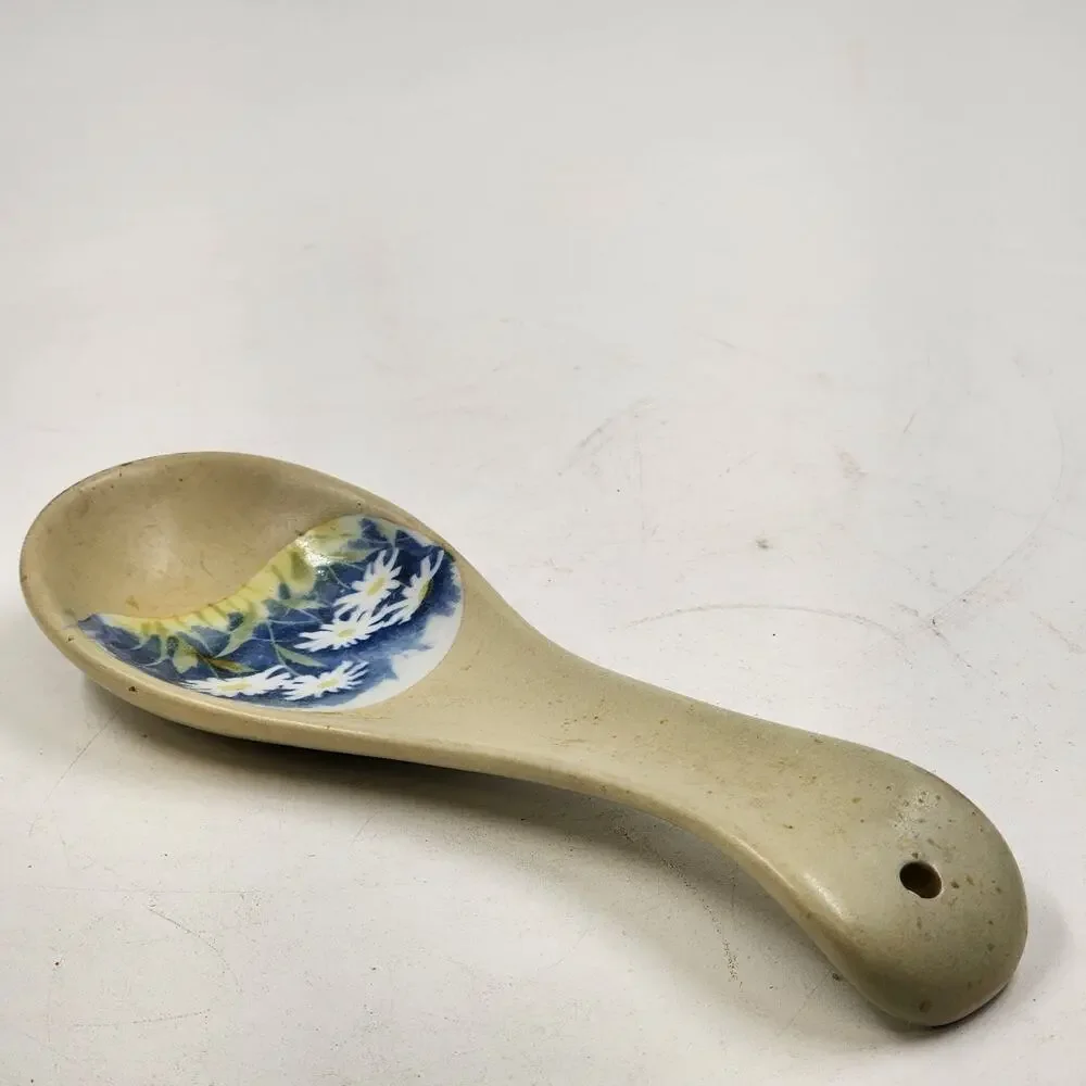 Ceramic Spoon Rest Daisy Flower Kitchen Decor Boho Cottagecore 9